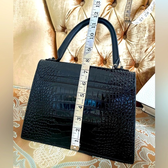 NWT Authentic Matmazel design black snake skin leather hand bag . - Picture 4 of 8